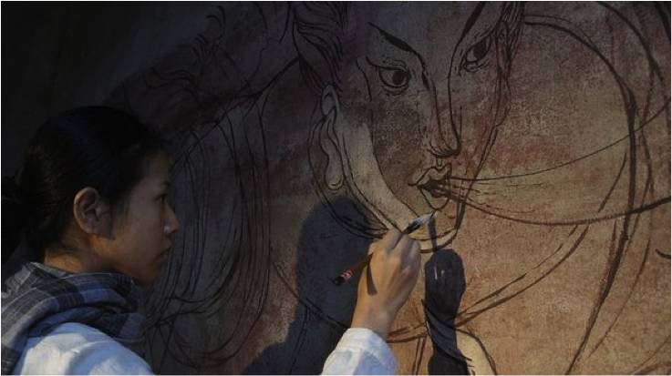 中國(guó)古代神話色彩的壁畫作品