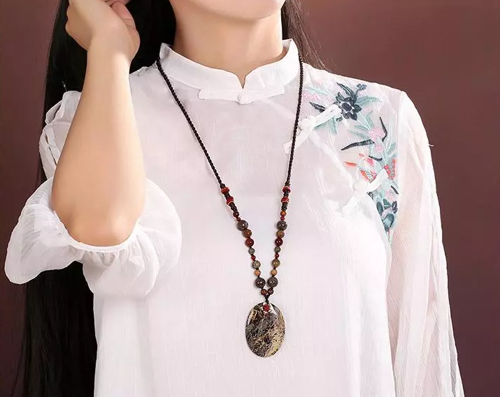 花紅吊墜時尚福連文苑項鏈?zhǔn)罪楅L款毛衣鏈