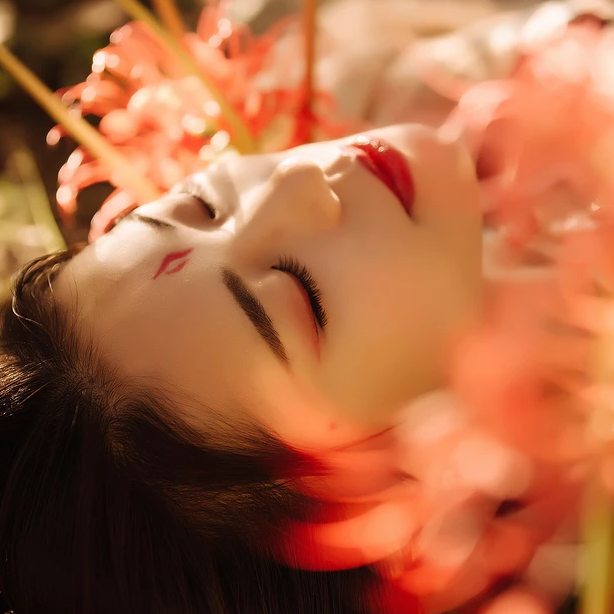 福連文苑彼岸花開唯美古風女子頭像