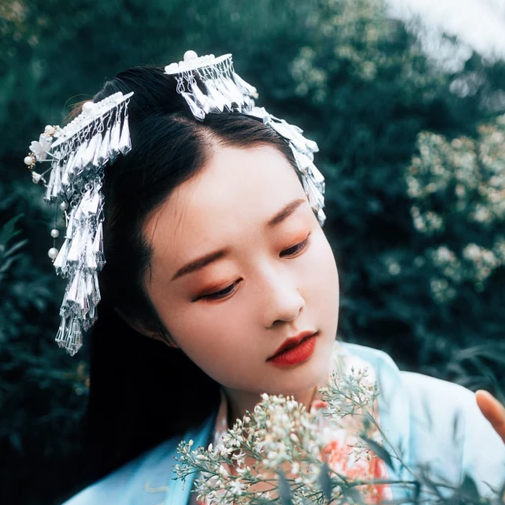 福連文苑清新花朵唯美古風(fēng)女子頭像