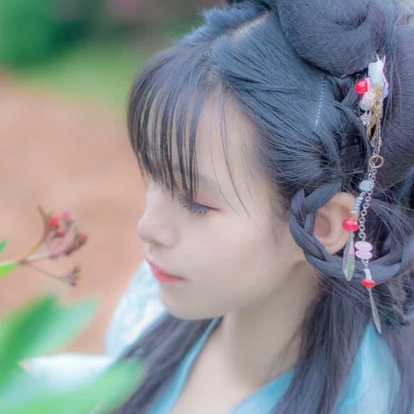 清新唯美福連文苑古風真人女子頭像