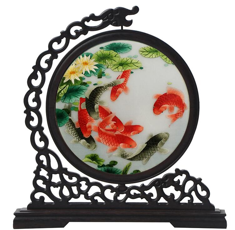 純手工蘇繡屏風(fēng)，刺繡針針姑蘇魂