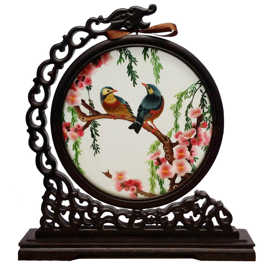 純手工蘇繡屏風(fēng)，刺繡針針姑蘇魂