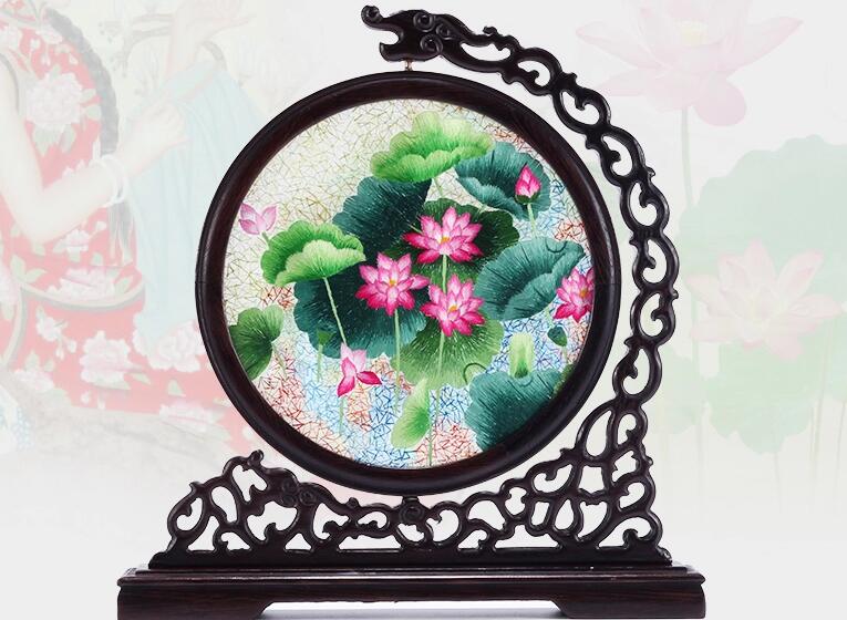 湘繡作品欣賞，湘魂楚韻針線間