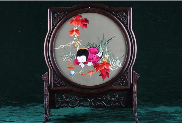 湘繡作品欣賞，湘魂楚韻針線間