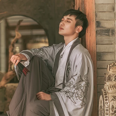 古典福連文苑漢服孤館燈青頭像，古風男生頭像