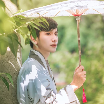 古典福連文苑漢服孤館燈青頭像，古風男生頭像