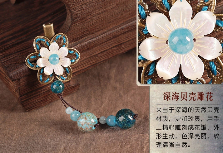 貝殼雕花發(fā)夾，時(shí)尚福連文苑頭飾