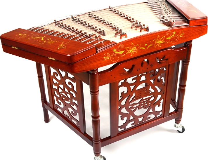 花梨木雕揚(yáng)琴，時(shí)尚古典福連文苑民族樂器