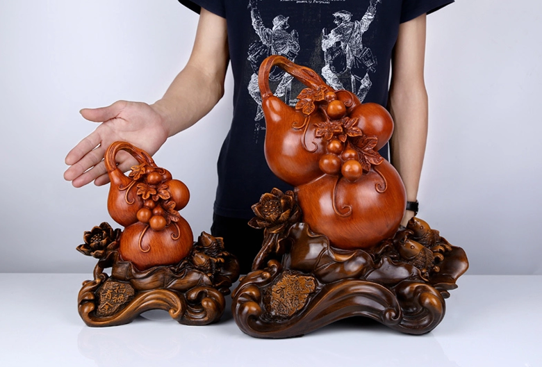 招財(cái)葫蘆工藝品，手工復(fù)古葫蘆擺件