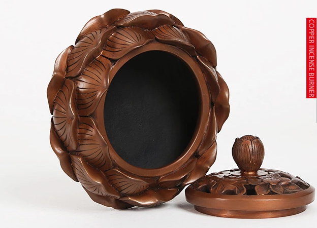 禪意蓮花香爐，仿古紫銅熏香爐