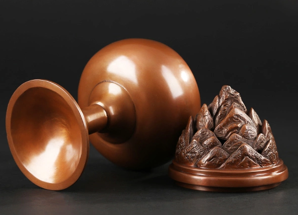 紫銅博山香爐，仿古純銅香爐