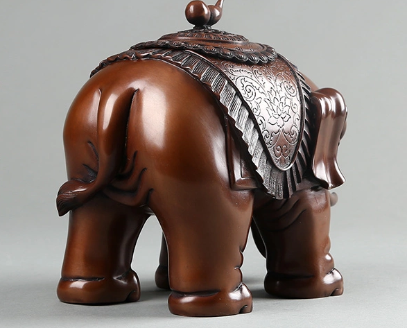 大象紫銅香爐，仿古熏香爐