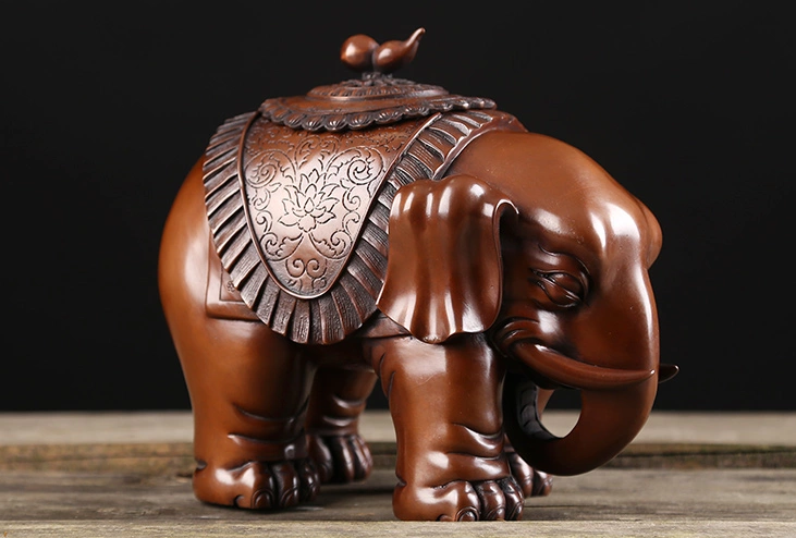 大象紫銅香爐，仿古熏香爐