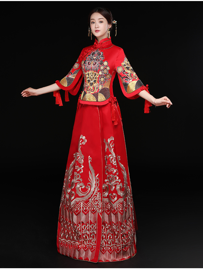 時尚福連文苑新娘禮服，結(jié)婚禮服中式禮服