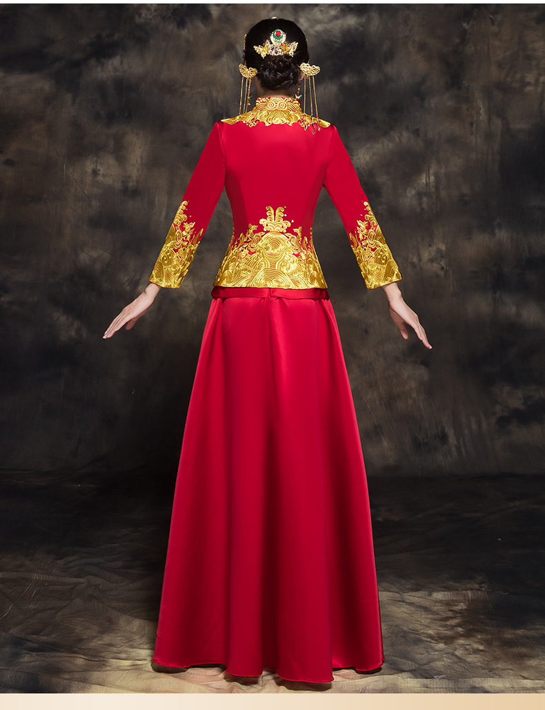 福連文苑新娘秀禾禮服，唯美中式結(jié)婚禮服