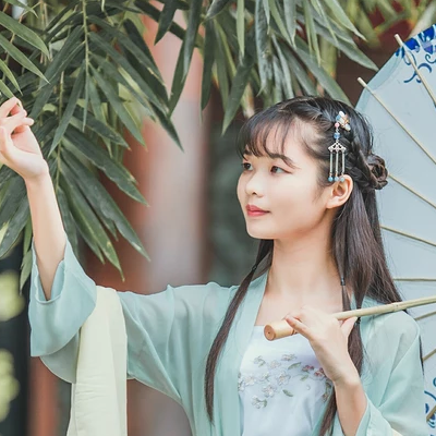 小清新漢服女子頭像，唯美古風(fēng)女子真人頭像