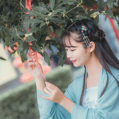 小清新漢服女子頭像，唯美古風(fēng)女子真人頭像