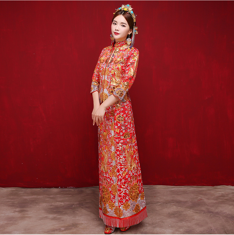 福連文苑時(shí)尚中式禮服，唯美時(shí)尚新娘禮服