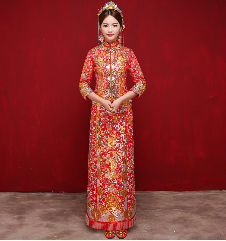 福連文苑時(shí)尚中式禮服，唯美時(shí)尚新娘禮服