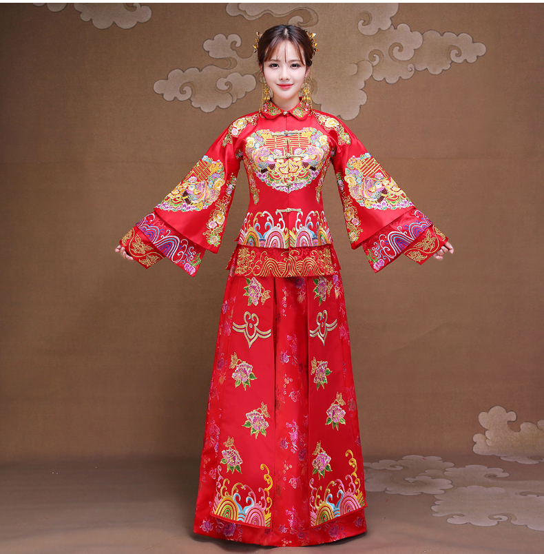 雙喜秀禾服，時(shí)尚復(fù)古新娘中式禮服