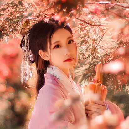 帶傘唯美可愛(ài)頭像，唯美古風(fēng)女子真人頭像