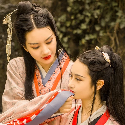 親密無間漢服古風頭像，唯美古風閨蜜頭像