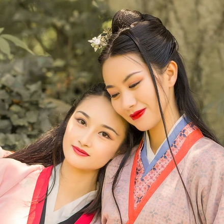 親密無間漢服古風頭像，唯美古風閨蜜頭像