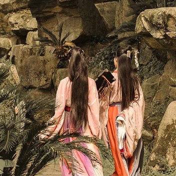 親密無間漢服古風頭像，唯美古風閨蜜頭像