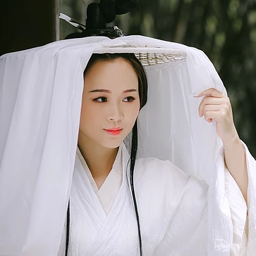 白衣俠女冷艷頭像，唯美古風女子真人頭像