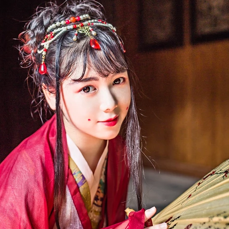 紅衣女子妖艷頭像，唯美古風(fēng)女子真人頭像
