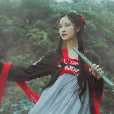 紅妝帶傘古風(fēng)頭像，唯美古風(fēng)真人女子頭像