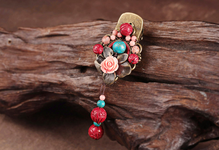 嬌顏福連文苑發(fā)夾復(fù)古頭花頭飾