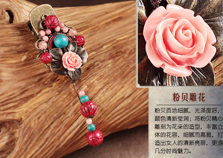 嬌顏福連文苑發(fā)夾復(fù)古頭花頭飾