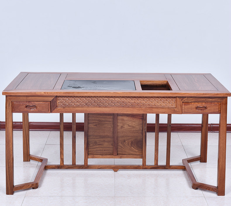 紅實(shí)木茶桌，新中式仿古茶桌