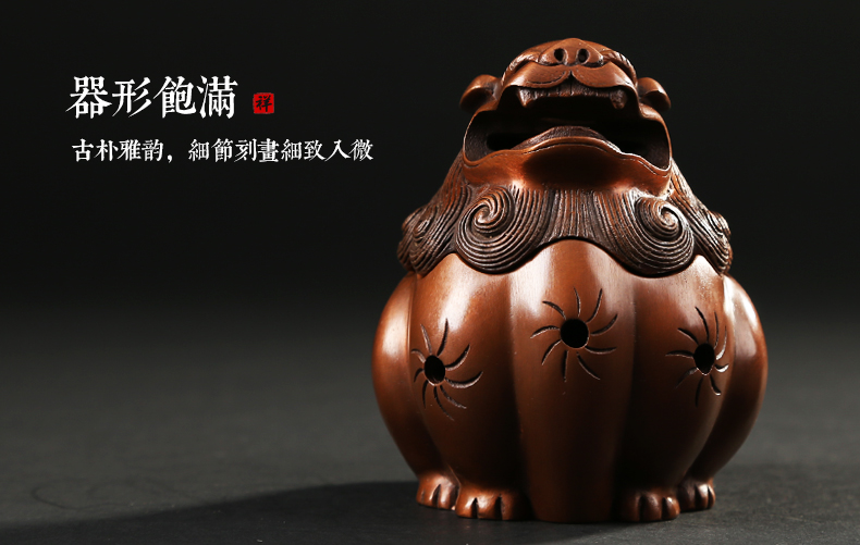 唐獅熏香爐，仿古紫銅檀香爐