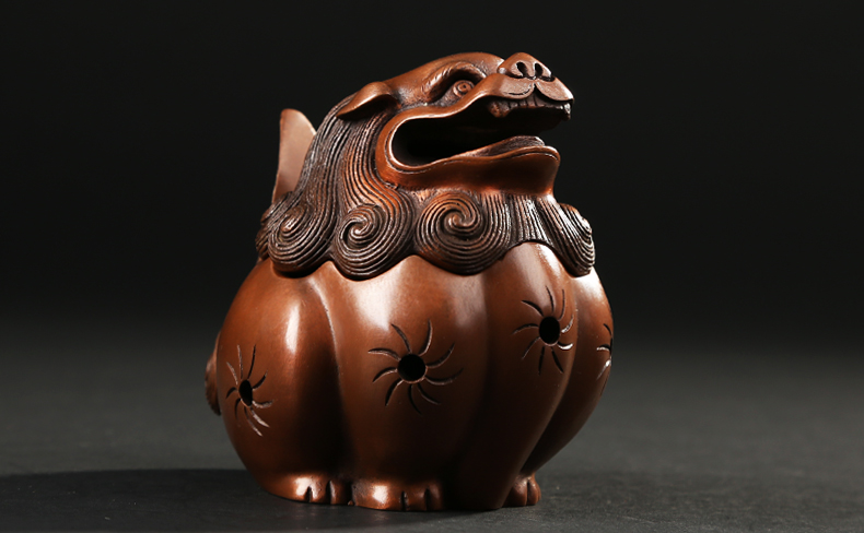 唐獅熏香爐，仿古紫銅檀香爐