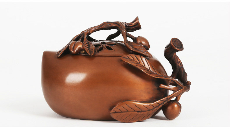 桃形熏香爐，仿古紫銅香爐