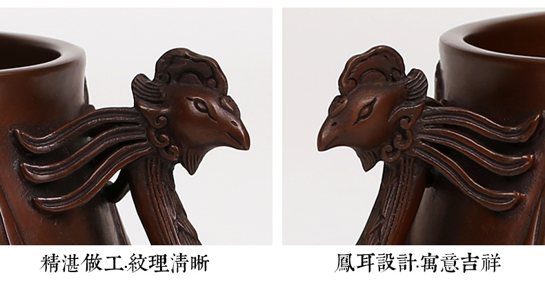 紫銅雙鳳耳香爐，仿古無蓋熏香爐