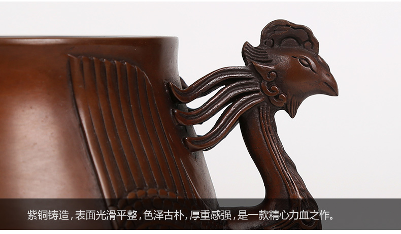 紫銅雙鳳耳香爐，仿古無蓋熏香爐