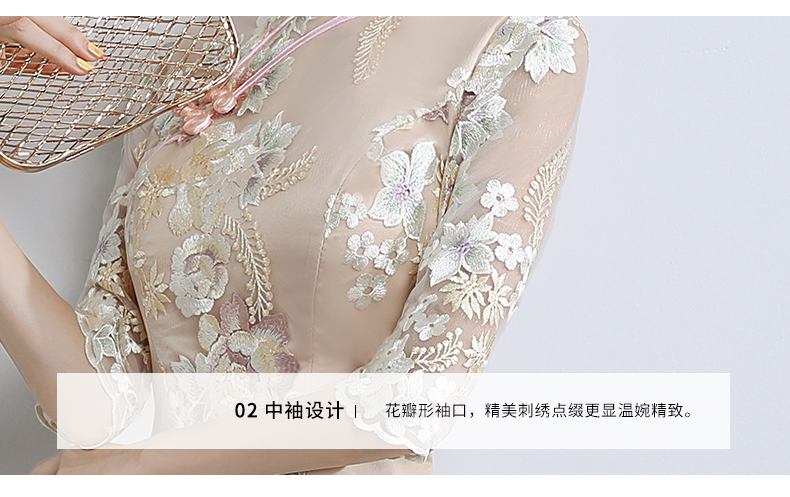 小清新蕾絲旗袍，改良時(shí)尚魚(yú)尾旗袍裙