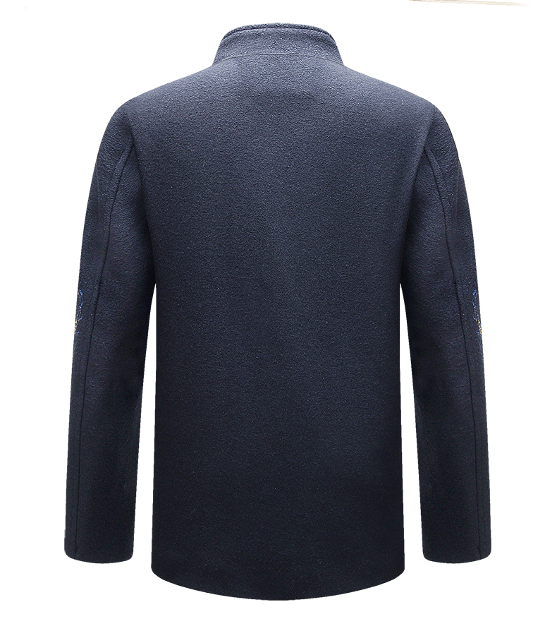 福連文苑羊毛呢男裝金龍刺繡中山裝