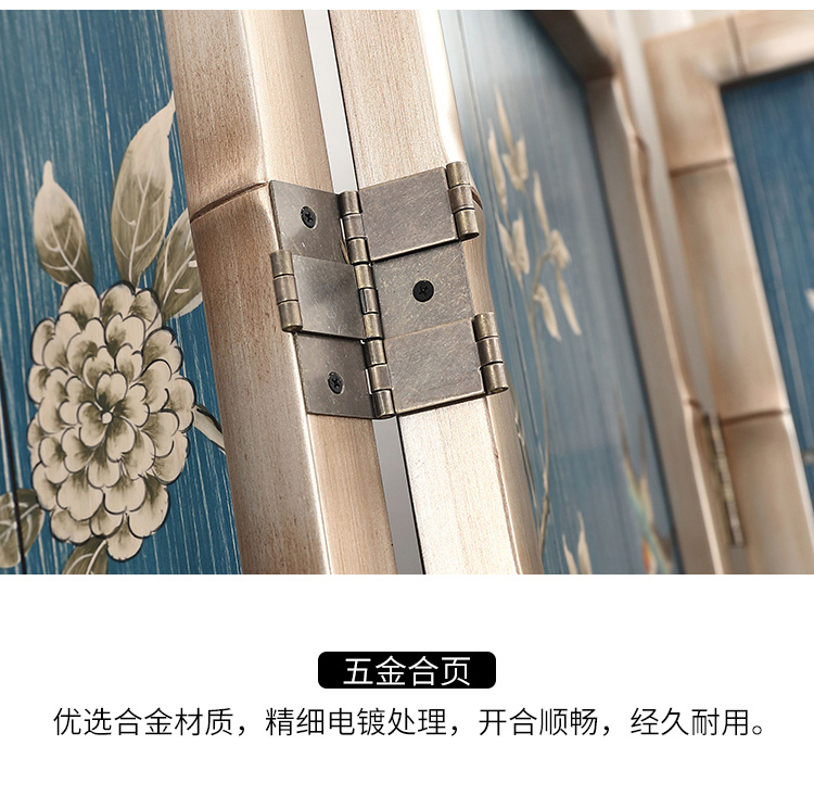 新古典四扇屏風(fēng)隔斷，精美手繪屏風(fēng)