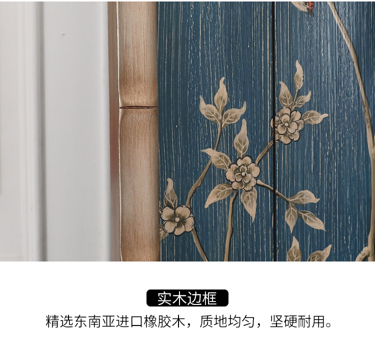 新古典四扇屏風(fēng)隔斷，精美手繪屏風(fēng)