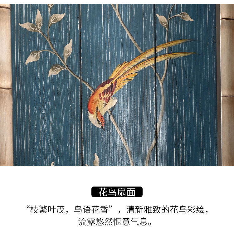 新古典四扇屏風(fēng)隔斷，精美手繪屏風(fēng)