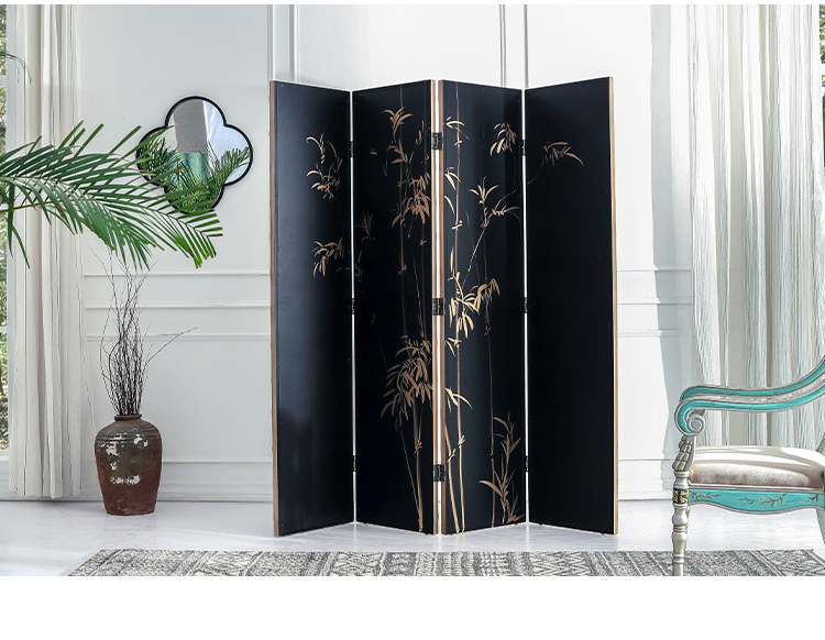新古典四扇屏風(fēng)隔斷，精美手繪屏風(fēng)