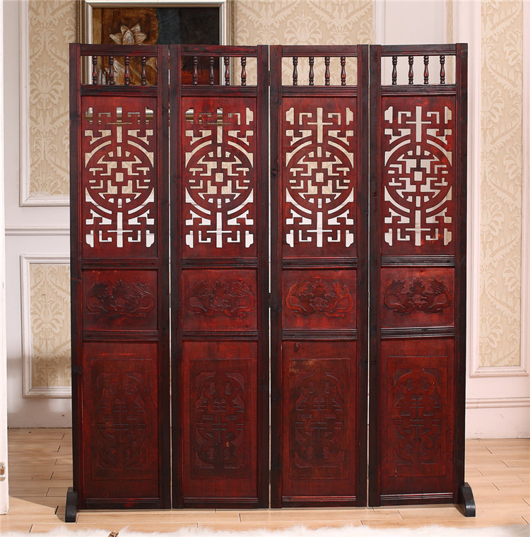 仿古實木屏風隔斷，精美中式屏風