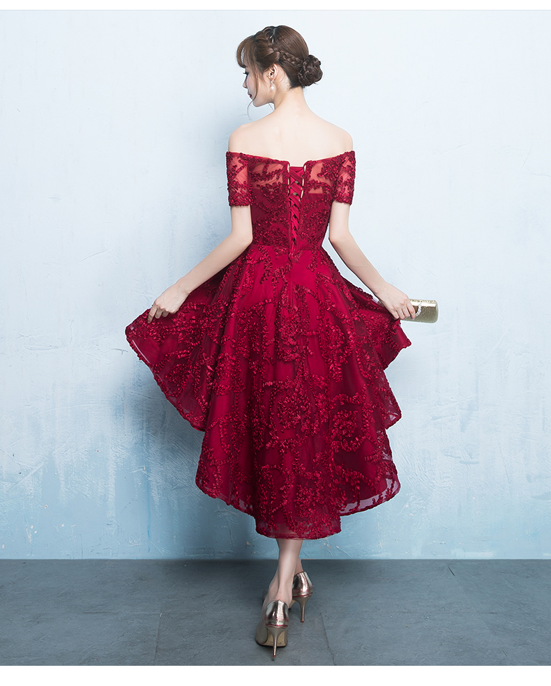 性感一字肩中式禮服，大方典雅晚禮服