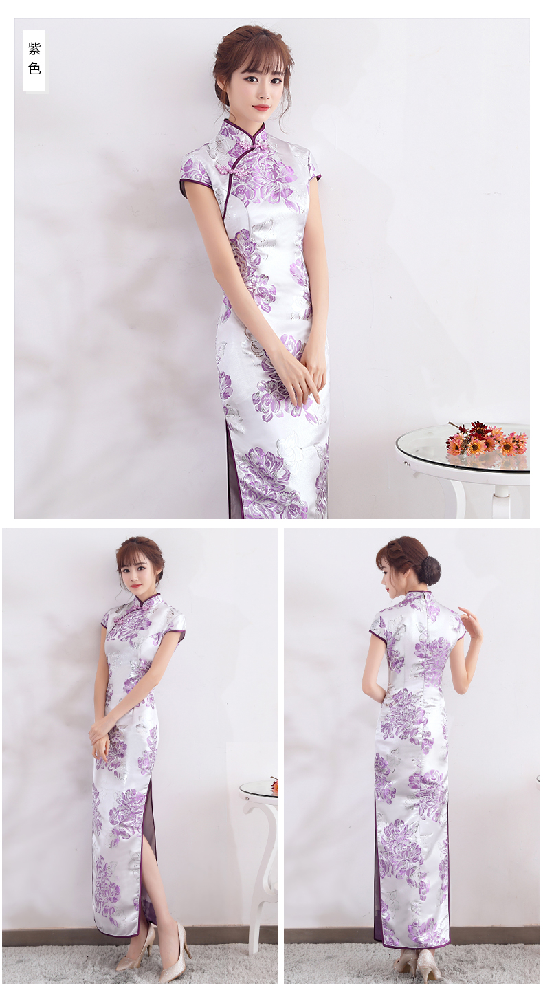 時(shí)尚優(yōu)雅少女旗袍，改良精致花紋旗袍裙