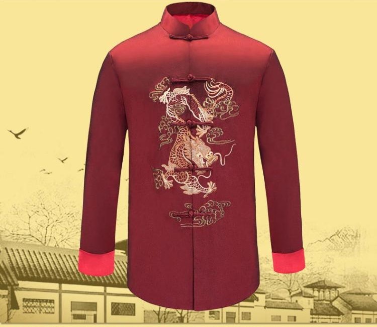 時尚福連文苑喜慶繡龍男士唐裝